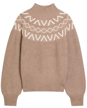 Varley Fair Isle Knit Sweater - Brown