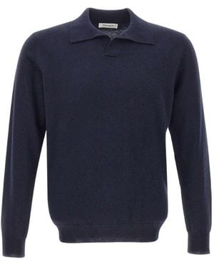 Kangra Cashmere Kangra Long-Sleeve Polo Shirt - Blue