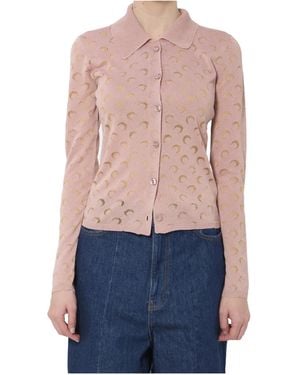 Marine Serre All Over Printed Cardigan - Pink