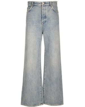 Loewe Logo Patch Wide Leg Jeans - Grey