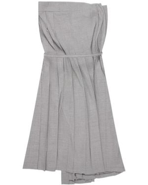 Junya Watanabe Tie-Waist Pleated Dress - Grey