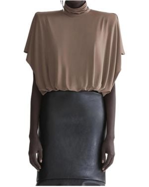 Mugler High-Necked Bodysuit - Brown