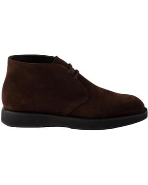 Prada Suede Chukka Boots - Brown