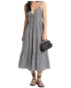 MICHAEL Michael Kors Gingham Midi Dress - Grey