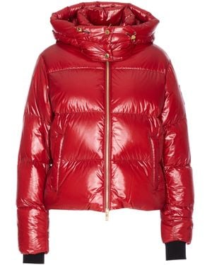 Moose Knuckles Long-Sleeved Down Jacket - Red