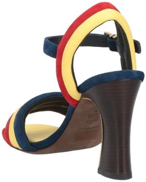 Tory Burch Patchwork Backless Sandals - Blue