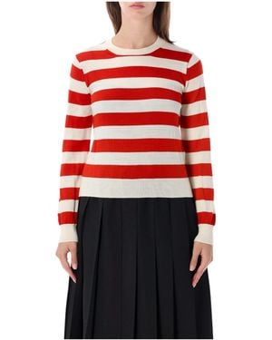 Comme des Garçons Comme Des Garçons Girl Striped Crewneck Knitted Jumper - Red