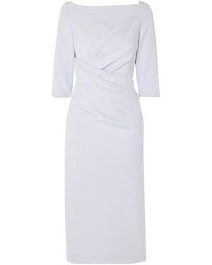 Safiyaa Draped Crepe Midi Dress - White