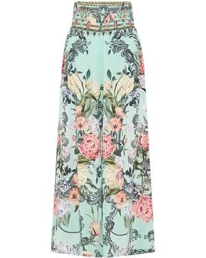CAMILLA Pleated Wide-Leg Pants - Green