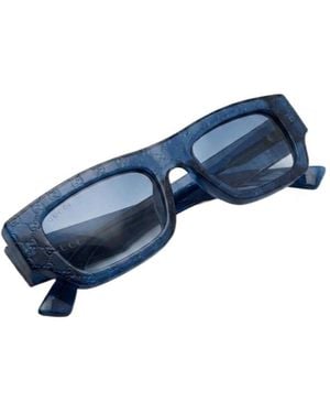 Gucci Eyewear Rectangle Frame Sunglasses - Blue