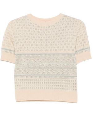 Ermanno Scervino Crew Neck Short-Sleeve Top - White