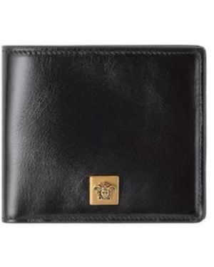Versace Medusa-Plaque Leather Bifold Wallet - Black