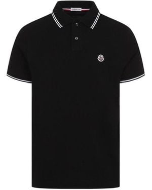 Moncler Logo Patch Short-Sleeved Polo Shirt - Black