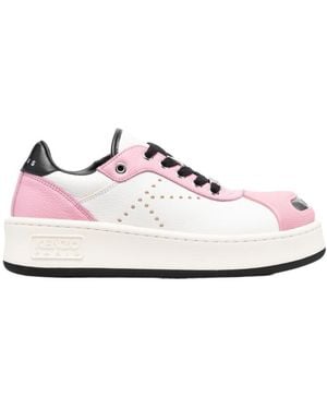 KENZO Hoops Contrasting-Toecap Low-Top Sneakers - Pink