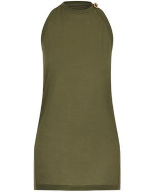 Balenciaga Jersey Halterneck Top - Green