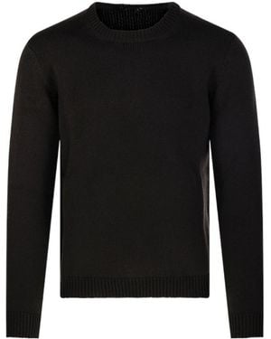 Roberto Collina Round-Neck Knitted Sweater - Black