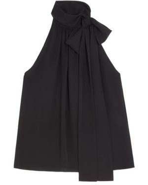 Valentino Bow Detailed Sleeveless Top - Black