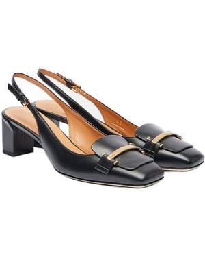 Tod's Leather Slingback Pumps - Blue