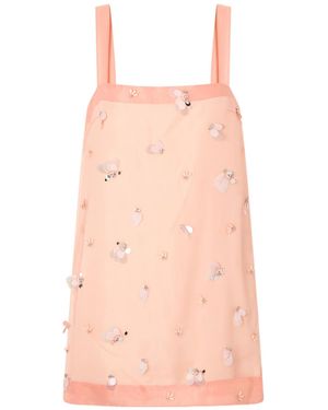 Jonathan Simkhai Peach Tulle Mini Dress - Pink