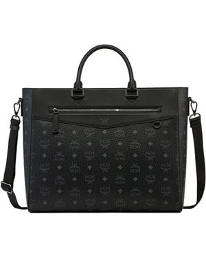 MCM Diamond E/W Tote - Black