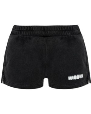 MISBHV Logo-Detail Cotton Mini Shorts - Black