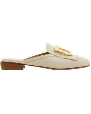 Ferragamo Maxi Gancini Mule - White
