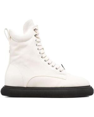 The Attico The Selene Lace-Up Ankle Boots - White