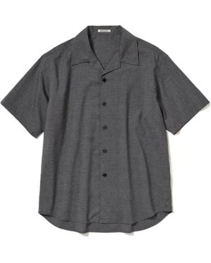 AURALEE Summer Twist Cashmere Pora Half-Sleeved Shirt - Gray
