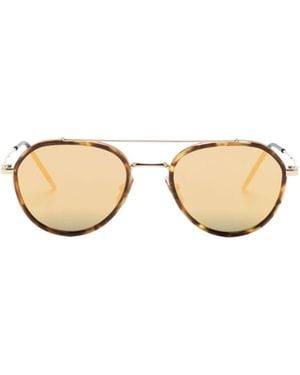 Thom Browne Eyewear Pilot-Frame Sunglasses - Metallic
