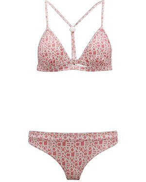 Moncler Logo Print Bikini - Pink