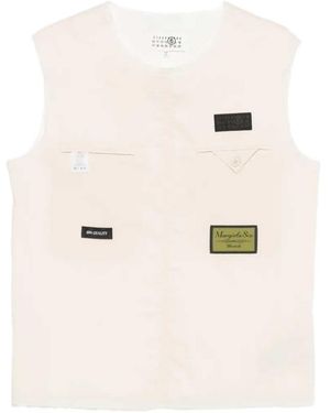 MM6 by Maison Margiela Logo-Patch Vest - Natural