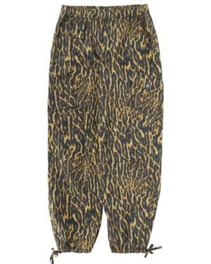 Ganni Leopard Printed Cargo Trousers - Green