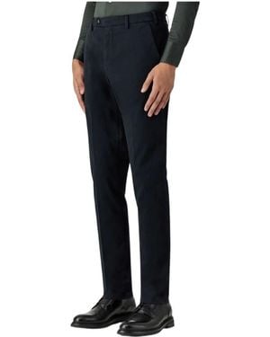 Canali Twill-Weave Slim-Fit Pants - Black