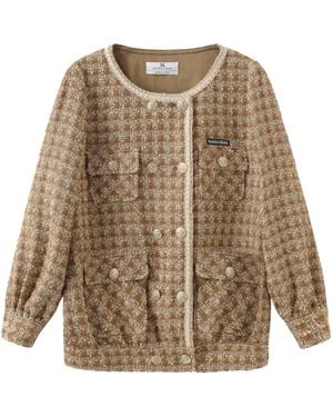 Marissa Chiara Plaid Casual Jacket - Natural