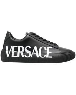 Versace Greca Logo Trainers - Black