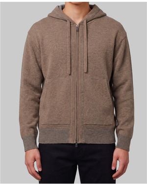 Roberto Collina Zip-Up Hooded Knit Cardigan - Brown
