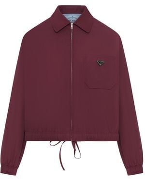 Prada Zip-Up Drawstring Jacket - Purple