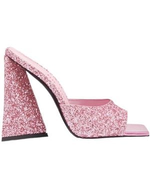 The Attico The Devon Sequin Embellished Block Heel Mules - Pink