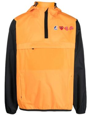 COMME DES GARÇONS PLAY Logo-Print Hooded Jacket - Orange