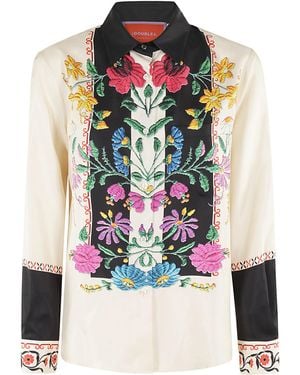 La DoubleJ Boy Floral-Embroidered Silk Shirt - Multicolor