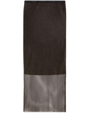 Sportmax Embellished Mesh Skirt - Brown