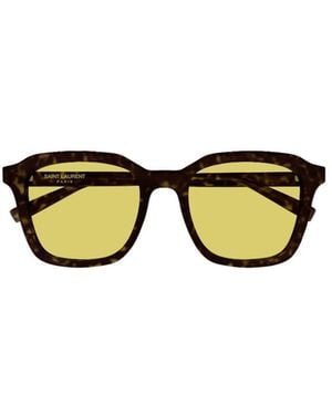 Saint Laurent Sl 457 Rectangular Sunglasses - Yellow