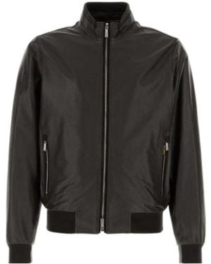 Moorer Carasco Leather Bomber Jacket - Black