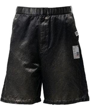 Maison Mihara Yasuhiro Sun Faded Like Satin Shorts - Black