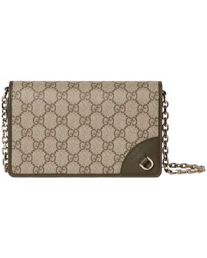 Gucci Gg Emblem Wallet On Chain - White