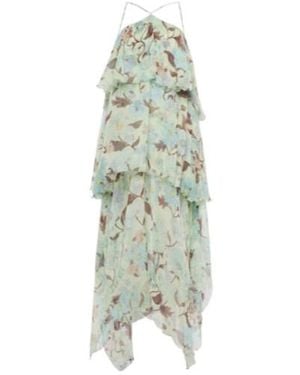 Stella McCartney Tiered Printed Silk Maxi Dress - Green