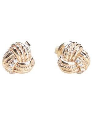 Bottega Veneta Intreccio Embellished Earrings - Metallic