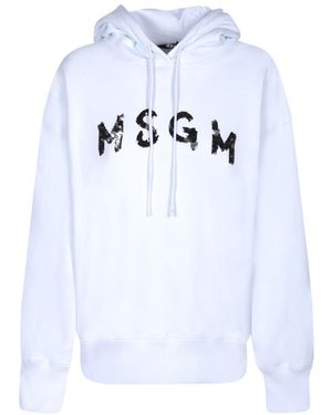 MSGM Pull Rope Hooded Jumper - White
