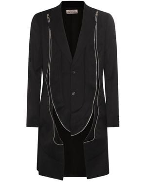 Comme des Garçons Comme Des Garçons Homme Plus Layered Zip Detail Coat - Black