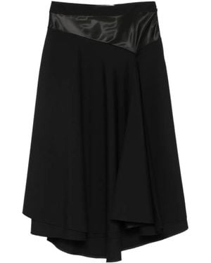 Marni Satin-Panel Midi Skirt - Black